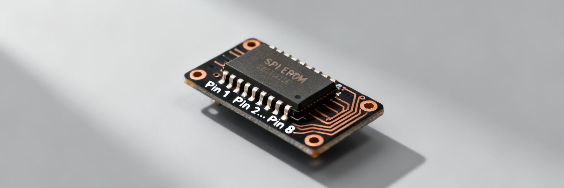 S-25C080A0H SPI EEPROM layout showing pinout mapping and performance configurations